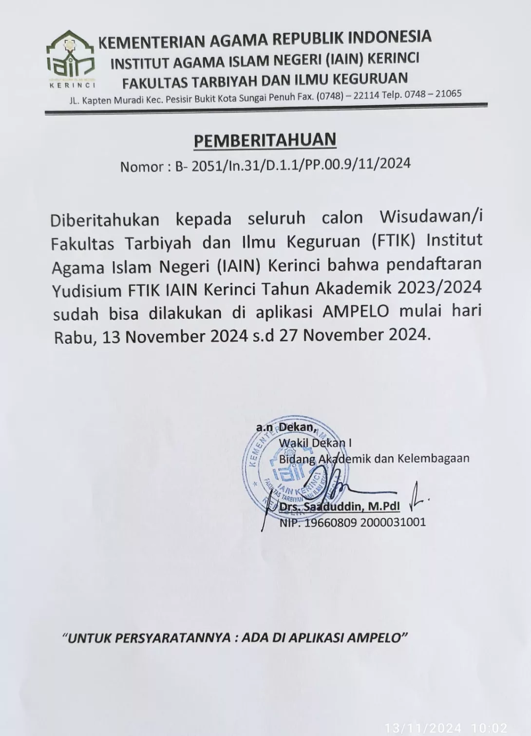 Pengumuman Yudisium